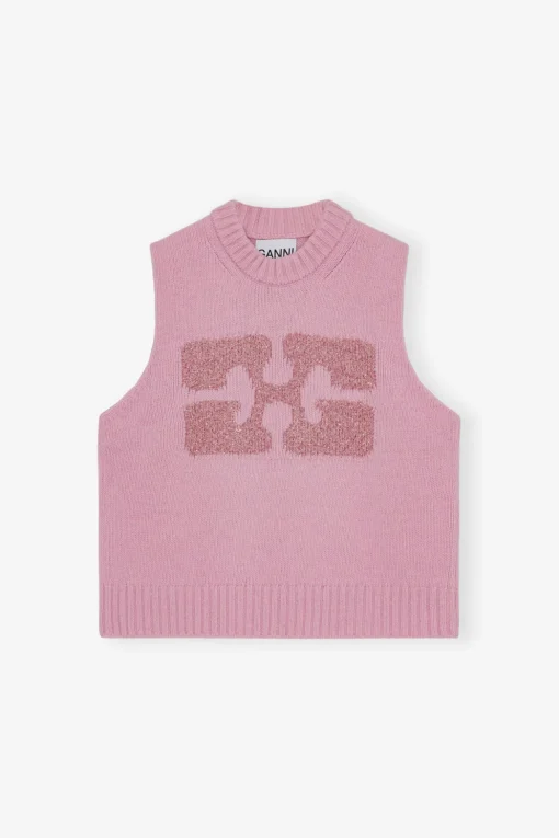 GANNI Plus Size Klær | Ganni Exclusives<Pink Graphic-vest FragrantLilac