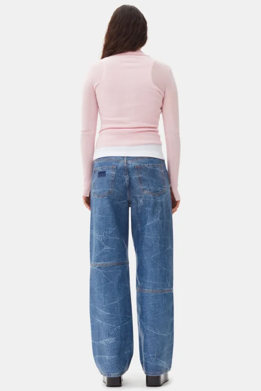 GANNI Strikkeplagg<Pink Knitted-poloskjorte ChalkPink