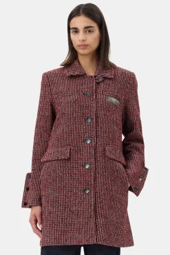 GANNI Trending Now | Kåper & Jakker<Red Check Midi-jakke RacingRed