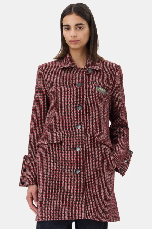 GANNI Trending Now | Kåper & Jakker<Red Check Midi-jakke RacingRed