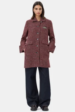 GANNI Trending Now | Kåper & Jakker<Red Check Midi-jakke RacingRed