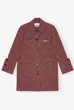 GANNI Trending Now | Kåper & Jakker<Red Check Midi-jakke RacingRed