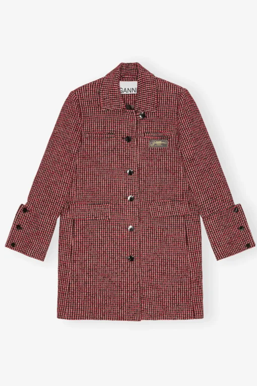 GANNI Trending Now | Kåper & Jakker<Red Check Midi-jakke RacingRed