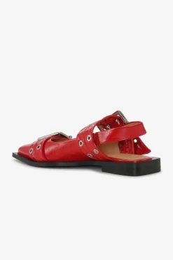 GANNI Sko | Ballerinasko<Red Feminine Buckle Ballerinas RacingRed