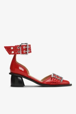 GANNI Sko | Hæler<Red Feminine Buckle Open Cut-pumps RacingRed