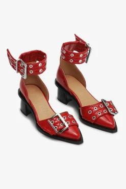 GANNI Sko | Hæler<Red Feminine Buckle Open Cut-pumps RacingRed