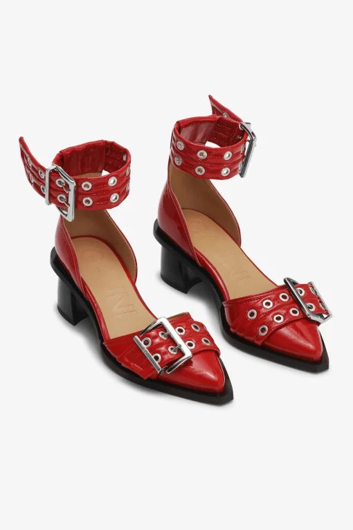 GANNI Sko | Hæler<Red Feminine Buckle Open Cut-pumps RacingRed