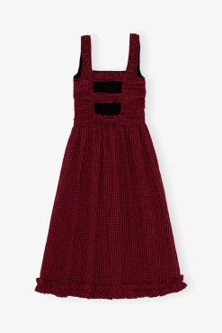 GANNI Trending Now | Kjoler<Red Sheer Midi Strap Smock-kjole Winery