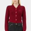 GANNI Festklær | Strikkeplagg<Red Sparkle Short-cardigan RacingRed