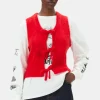 GANNI Strikkeplagg<Red Tie String-vest RacingRed