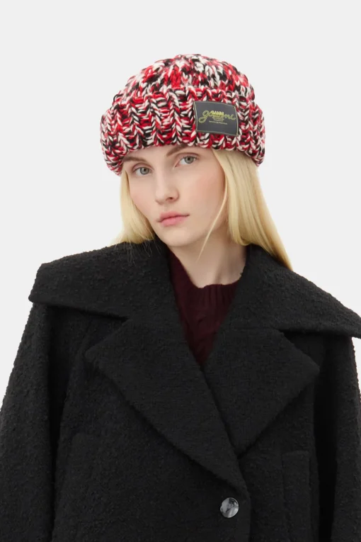 GANNI Hatter | Vintertilbehør<Red Wool Handknit-lue RacingRed