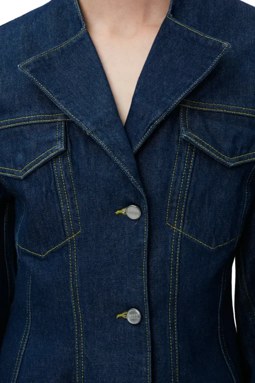GANNI Sett | Denimklær<Denim Fitted Blazer Rinse