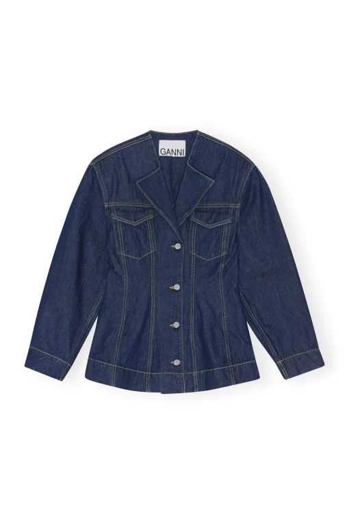 GANNI Sett | Denimklær<Denim Fitted Blazer Rinse