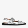 GANNI Sko | Ballerinasko<Metallic Feminine Buckle-ballerinasko Silver