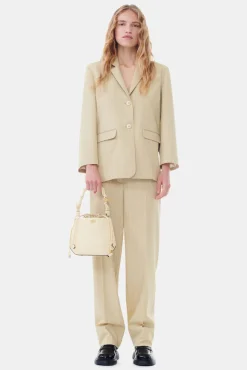 GANNI Dresstoff | Sett<Stripe Suiting Boxy-blazer SaharaSun