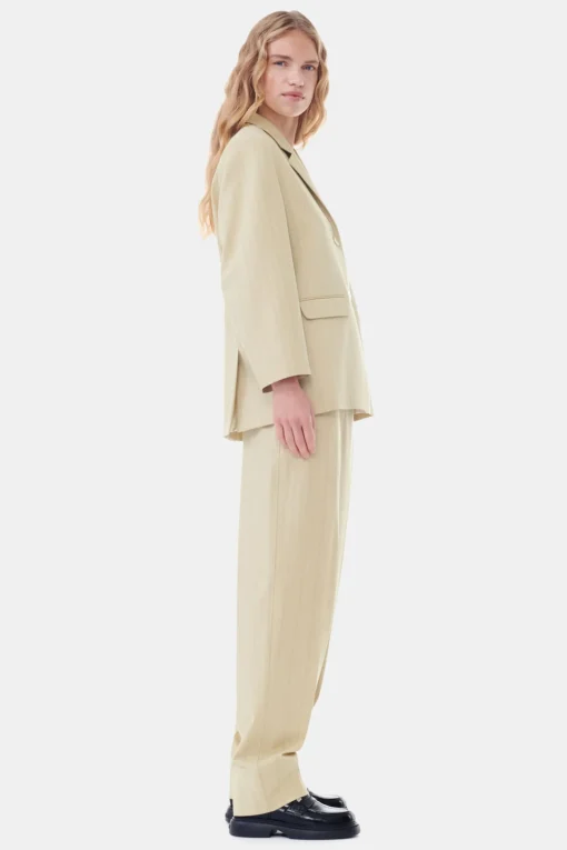 GANNI Dresstoff | Sett<Stripe Suiting Boxy-blazer SaharaSun