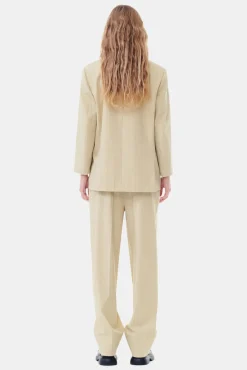 GANNI Dresstoff | Sett<Stripe Suiting Boxy-blazer SaharaSun