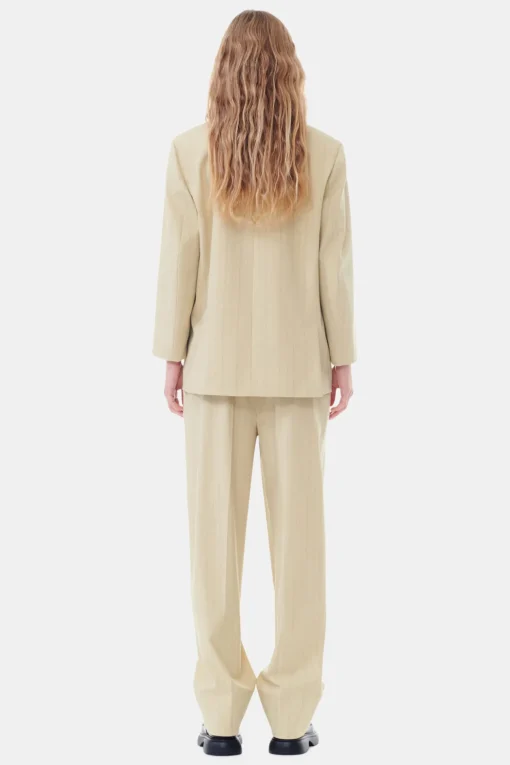 GANNI Dresstoff | Sett<Stripe Suiting Boxy-blazer SaharaSun
