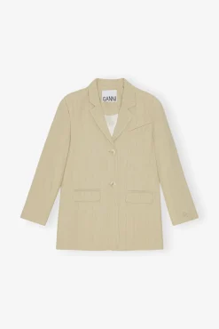 GANNI Dresstoff | Sett<Stripe Suiting Boxy-blazer SaharaSun