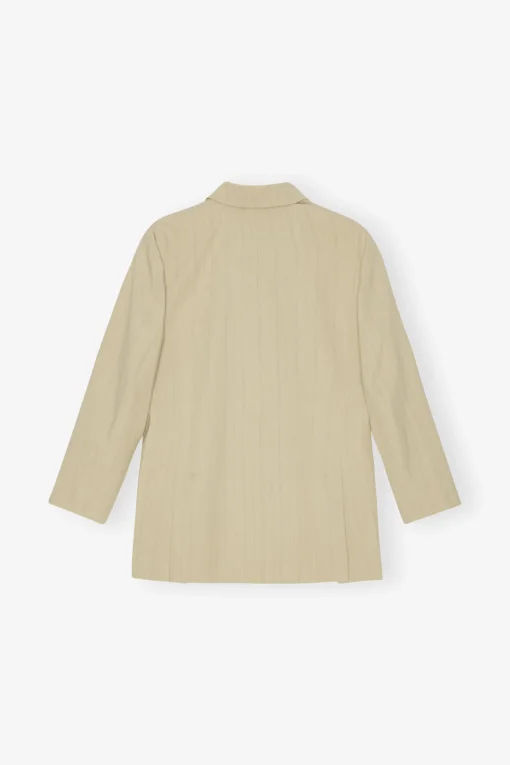 GANNI Dresstoff | Sett<Stripe Suiting Boxy-blazer SaharaSun