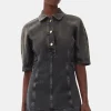 GANNI Denimklær | Kjoler<Washed Black Denim Mini-kjole WashedBlack/Black