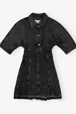 GANNI Denimklær | Kjoler<Washed Black Denim Mini-kjole WashedBlack/Black