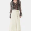 GANNI Dresstoff | Sett<White Canvas Long Wrap-skjørt SummerSand