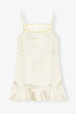 GANNI Kjoler<White Duchesse Satin Mini-kjole Egret