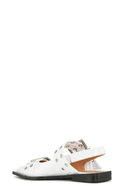 GANNI Sko | Flate Sko<White Feminine Buckle-ballerinasko Egret