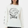 GANNI Plus Size Klær | Topper<White Future Heavy Long Sleeve-T-skjorte Egret