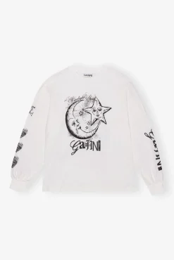 GANNI Plus Size Klær | Topper<White Future Heavy Long Sleeve-T-skjorte Egret