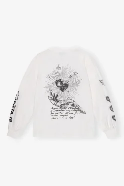 GANNI Plus Size Klær | Topper<White Future Heavy Long Sleeve-T-skjorte Egret
