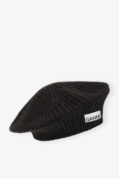 GANNI Hatter<Wool Beret BlackMelange